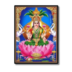 Maa Lakshmi Laminated Photo - 13x15 Inches, Divine Blessings for Home & Office and Temple Decoration