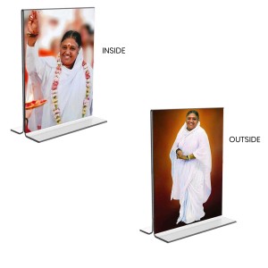 Debi AMRITANANDAMAYI Acrylic T-Style Photo Stand, Compact and Stylish Spiritual Display, easily change 2 photos (Pack of 1) Debi AMRITANANDAMAYI Acrylic T-Style Photo Stand, Compact and Stylish Spiritual Display, easily change 2 photos (Pack of 1)