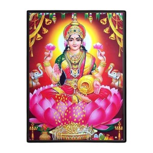 Maa Lakshmi Laminated Photo - 7x9 Inches, Divine Blessings for Home & Office and Temple Decoration Maa Lakshmi Laminated Photo - 7x9 Inches, Divine Blessings for Home & Office and Temple Decoration