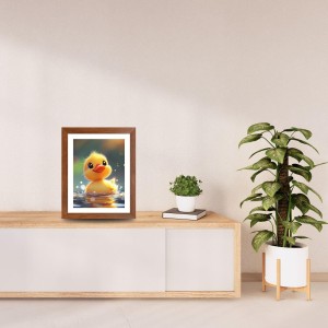 AI Funny Cute Duck Art Picture for Kids - 12x16 inches, Brown Color - Perfect Wall Decor for Children's Room