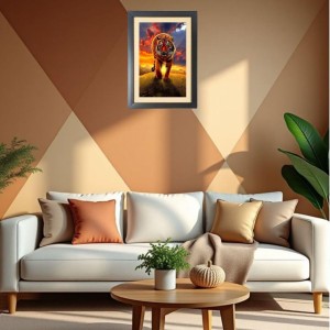 The wild tiger Black Photo Frame Funny Animal and Bird Cartoon Art The wild tiger Black Photo Frame Funny Animal and Bird Cartoon Art