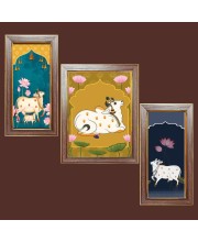 3-Pack Gomatha cow painting Photo Frames - 2 Pieces 12x19 Inch & 1 Piece 16x19 Inch - Rustic Wall Art for Home & Office Decor - Botanical Wall Hanging for Living Room, Bedroom, or Workspace 3-Pack Gomatha cow painting Photo Frames - 2 Pieces 12x19 Inch & 1 Piece 16x19 Inch - Rustic Wall Art for Home & Office Decor - Botanical Wall Hanging for Living Room, Bedroom, or Workspace