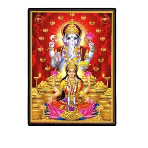Maa Lakshmi Sri Ganesh Laminated Photo (7x9 Inches Without glass) Divine Blessings for Table and Walls,Home & Office and Temple Decoration Maa Lakshmi Sri Ganesh Laminated Photo (7x9 Inches Without glass) Divine Blessings for Table and Walls,Home & Office and Temple Decoration