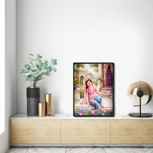Radha Laminated Photo - 5x7 Inches, Divine Blessings for Home & Office and Temple Decoration