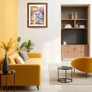 AI Funny Cute Cat Art Picture for Kids - 10x14 inches, Brown Color - Perfect Wall Decor for Children's Room