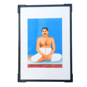 Hitech Sales Anukul Thakur Wooden Laminated Photo Frame with Stand for Pooja Room, Temple, Home Decor, Gift (Wallmount and Tabletop, 24 x 17 cm)