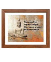 Buddha & His Famous Quote Photo Frame - Brown Frame, Perfect for Office & Wall Decoration, Ideal Gift