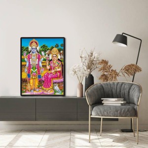 Vishnu Lakshmi Laminated Photo - 11x13 Inches, Divine Blessings for Home & Office and Temple Decoration Vishnu Lakshmi Laminated Photo - 11x13 Inches, Divine Blessings for Home & Office and Temple Decoration