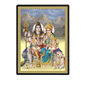 Shiva Family Laminated Photo - 5x7 Inches, Divine Blessings for Home & Office and Temple Decoration Shiva Family Laminated Photo - 5x7 Inches, Divine Blessings for Home & Office and Temple Decoration