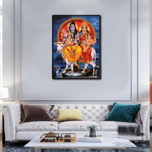 Shiva Family Laminated Photo - 5x7 Inches, Divine Blessings for Home & Office and Temple Decoration Shiva Family Laminated Photo - 5x7 Inches, Divine Blessings for Home & Office and Temple Decoration