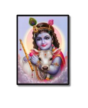 Baby Krishna Laminated Photo - 9x11 Inches, Divine Blessings for Home & Office and Temple Decoration Baby Krishna Laminated Photo - 9x11 Inches, Divine Blessings for Home & Office and Temple Decoration