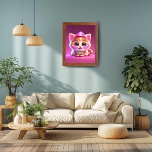AI Funny Cute Kitty Cat Art Picture for Kids - 10x14 inches, Brown Color - Perfect Wall Decor for Children's Room AI Funny Cute Kitty Cat Art Picture for Kids - 10x14 inches, Brown Color - Perfect Wall Decor for Children's Room