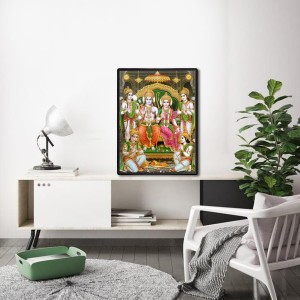 Ram Darbar Laminated Photo - 5x7 Inches, Divine Blessings for Home & Office and Temple Decoration Ram Darbar Laminated Photo - 5x7 Inches, Divine Blessings for Home & Office and Temple Decoration