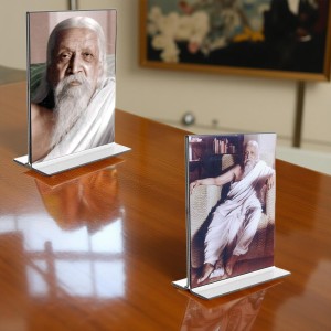 Sri Aurobindo Acrylic T-Style Photo Stand, Compact and Stylish Spiritual Display, easily change 2 photos (Pack of 1) Sri Aurobindo Acrylic T-Style Photo Stand, Compact and Stylish Spiritual Display, easily change 2 photos (Pack of 1)