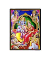 Sri Ram Darbar Laminated Photo (11x13 Inches Without glass) Divine Blessings for Table and Walls,Home & Office and Temple Decoration