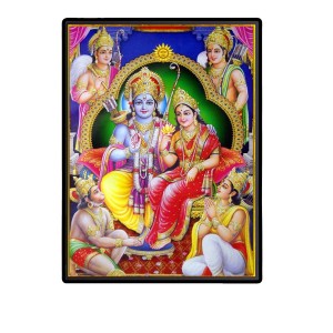 Sri Ram Darbar Laminated Photo (11x13 Inches Without glass) Divine Blessings for Table and Walls,Home & Office and Temple Decoration