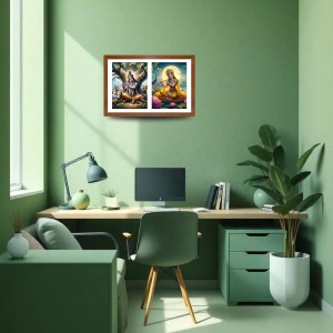 Radha krishna Photo Frame - 13x17Inches - Spiritual Artwork for Home Decor, Puja Room and Office Decoration