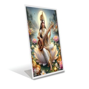 Car Desk/Table Top Maa Sraswati Acrylic L-Style Photo Stand - 2.5x3.5 Inches, Compact And Stylish Spiritual Display (F6731) Car Desk/Table Top Maa Sraswati Acrylic L-Style Photo Stand - 2.5x3.5 Inches, Compact And Stylish Spiritual Display (F6731)