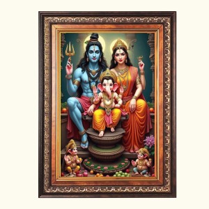 Sri Shiv Shankar, Mata Parvati and Baby Ganesh Color Photo 8x12 Inch - Vibrant Religious Wall Art for Home or Office Decor. Sri Shiv Shankar, Mata Parvati and Baby Ganesh Color Photo 8x12 Inch - Vibrant Religious Wall Art for Home or Office Decor.