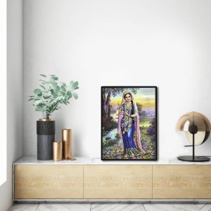Radha Laminated Photo - 5x7 Inches, Divine Blessings for Home & Office and Temple Decoration