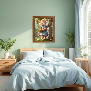 AI Funny Cute Kitty Cat Art Picture for Kids - 12x16 inches, Brown Color - Perfect Wall Decor for Children's Room AI Funny Cute Kitty Cat Art Picture for Kids - 12x16 inches, Brown Color - Perfect Wall Decor for Children's Room