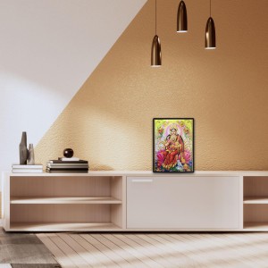 Maa Lakshmi Laminated Photo - 9x11 Inches, Divine Blessings for Home & Office and Temple Decoration Maa Lakshmi Laminated Photo - 9x11 Inches, Divine Blessings for Home & Office and Temple Decoration