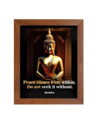 Buddha & Famous Quote Brown Frame, 14x18InchesInspirational Wall Art for Office, Home DecorIdeal Spiritual Gift