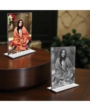 Debi Anandamayee Acrylic T-Style Photo Stand - 7x9 Inches, Compact and Stylish Spiritual Display, easily change 2 photos (Pack of 1)