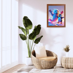 AI Funny Cute Penguin Art Picture for Kids - 10x14 inches, Brown Color - Perfect Wall Decor for Children's Room AI Funny Cute Penguin Art Picture for Kids - 10x14 inches, Brown Color - Perfect Wall Decor for Children's Room