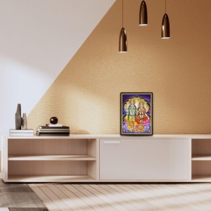 Vishnu & Lakshmi Laminated Photo - 13x15 Inches, Divine Blessings for Home & Office and Temple Decoration Vishnu & Lakshmi Laminated Photo - 13x15 Inches, Divine Blessings for Home & Office and Temple Decoration