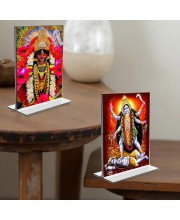 Debi Kali Acrylic T-Style Photo Stand - 11x13 Inches, Compact and Stylish Spiritual Display, easily change 2 photos (Pack of 1)