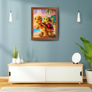 AI Funny Cute Tortoise Art Picture for Kids - 18x22 inches, Brown Color - Perfect Wall Decor for Children's Room AI Funny Cute Tortoise Art Picture for Kids - 18x22 inches, Brown Color - Perfect Wall Decor for Children's Room