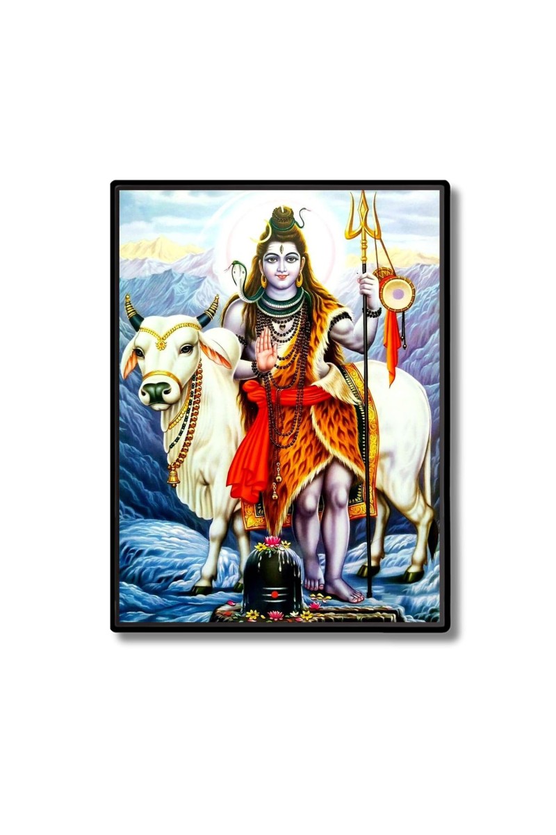 Shiva Laminated Photo - 9x11 Inches, Divine Blessings for Home & Office and Temple Decoration