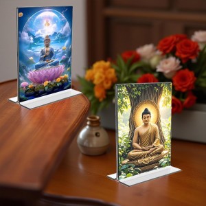 Buddha Acrylic T-Style Photo Stand - 5x7 Inches, Compact and Stylish Spiritual Display, easily change 2 photos (Pack of 1) Buddha Acrylic T-Style Photo Stand - 5x7 Inches, Compact and Stylish Spiritual Display, easily change 2 photos (Pack of 1)