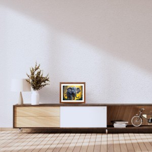 AI Funny Cute Elephant Art Picture for Kids - 10x14 inches, Brown Color - Perfect Wall Decor for Children's Room