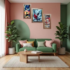 3-Pack Beautiful girl aura painting Photo Frames - 2 Pieces 6x13 Inch & 1 Piece 10x13 Inch - Rustic Wall Art for Home & Office Decor - Botanical Wall Hanging for Living Room, Bedroom, or Workspa