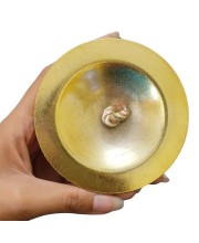 HiTechMart Handcrafted Brass Manjeera – 9cm Indian Classical Musical Instrument for Bhajan, Kirtan, Puja – Traditional Cymbals with Clear, Resonant Sound – 185gm Lightweight with Durable String