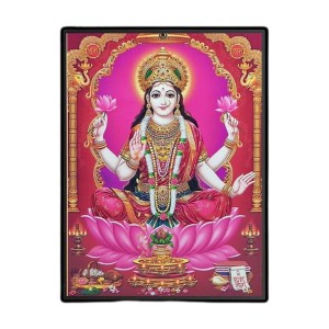 Maa Lakshmi Laminated Photo - 11x13 Inches, Divine Blessings for Home & Office and Temple Decoration