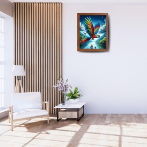 AI Funny Bird Art Picture for Kids - 10x14 inches, Brown Color - Perfect Wall Decor for Children's Room