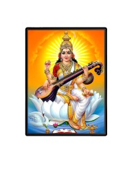 Maa Saraswati Laminated Photo (13x15 Inches Without glass) Divine Blessings for Table and Walls,Home & Office and Temple Decoration