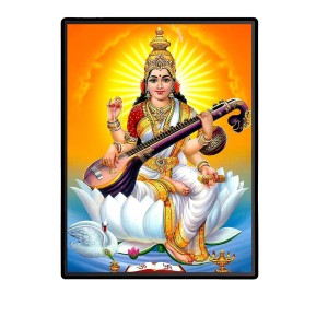 Maa Saraswati Laminated Photo (11x13 Inches Without glass) Divine Blessings for Table and Walls,Home & Office and Temple Decoration Maa Saraswati Laminated Photo (11x13 Inches Without glass) Divine Blessings for Table and Walls,Home & Office and Temple Decoration