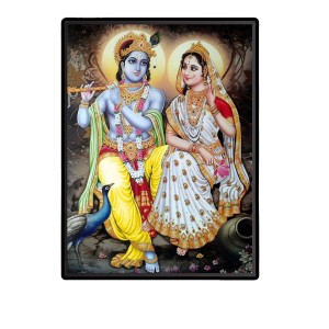 Radha Krishna Laminated Photo - 5x7 Inches, Divine Blessings for Home & Office and Temple Decoration