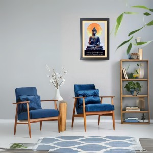 Buddha & His Famous Quote Photo Frame - Brown Frame, 11x15 Inches, Perfect for Office & Wall Decoration, Ideal Gift