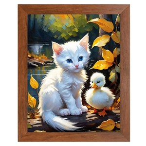 AI Funny Cute Cat Art Picture for Kids - 10x14 inches, Brown Color - Perfect Wall Decor for Children's Room AI Funny Cute Cat Art Picture for Kids - 10x14 inches, Brown Color - Perfect Wall Decor for Children's Room