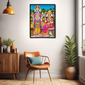 Vishnu Lakshmi Laminated Photo - 11x13 Inches, Divine Blessings for Home & Office and Temple Decoration Vishnu Lakshmi Laminated Photo - 11x13 Inches, Divine Blessings for Home & Office and Temple Decoration