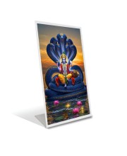 Car Desk/Table Top Lord Vishnu Acrylic L-Style Photo Stand - 2.5x3.5 Inches, Compact And Stylish Spiritual Display (F6664)