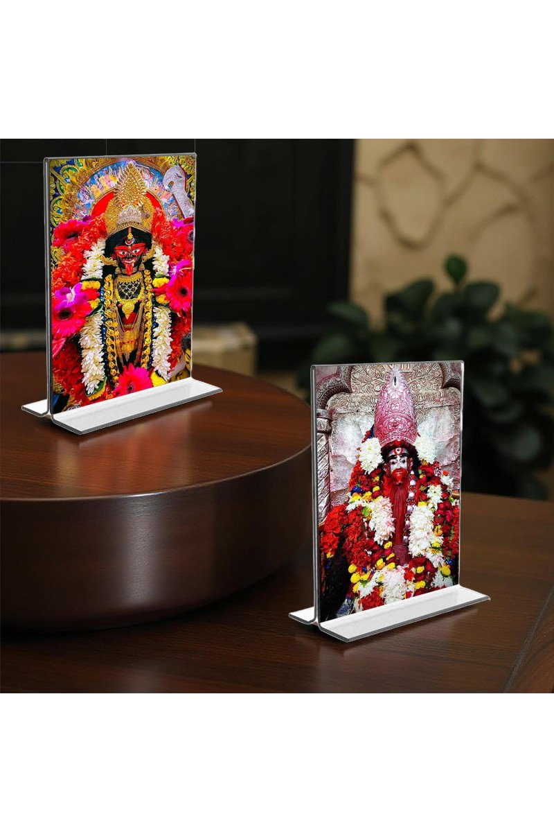 Debi Tara Acrylic T-Style Photo Stand - 5x7 Inches, Compact and Stylish Spiritual Display, easily change 2 photos (Pack of 1)