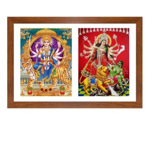 Maa durga and Goddess Kali Killing Bhairwa with His Liona killing Han Photo Frame - 13x17Inches - Spiritual Artwork for Home Decor, Puja Room and Office Decoration Maa durga and Goddess Kali Killing Bhairwa with His Liona killing Han Photo Frame - 13x17Inches - Spiritual Artwork for Home Decor, Puja Room and Office Decoration