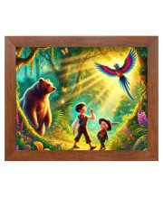 AI Funny Polar bear with kid Art Picture for Kids - 10x14 inches, Brown Color - Perfect Wall Decor for Children's Room AI Funny Polar bear with kid Art Picture for Kids - 10x14 inches, Brown Color - Perfect Wall Decor for Children's Room