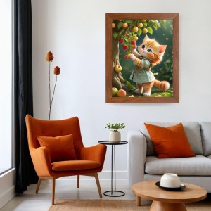 AI Funny Cute Kitty Cat Art Picture for Kids - 10x14 inches, Brown Color - Perfect Wall Decor for Children's Room AI Funny Cute Kitty Cat Art Picture for Kids - 10x14 inches, Brown Color - Perfect Wall Decor for Children's Room